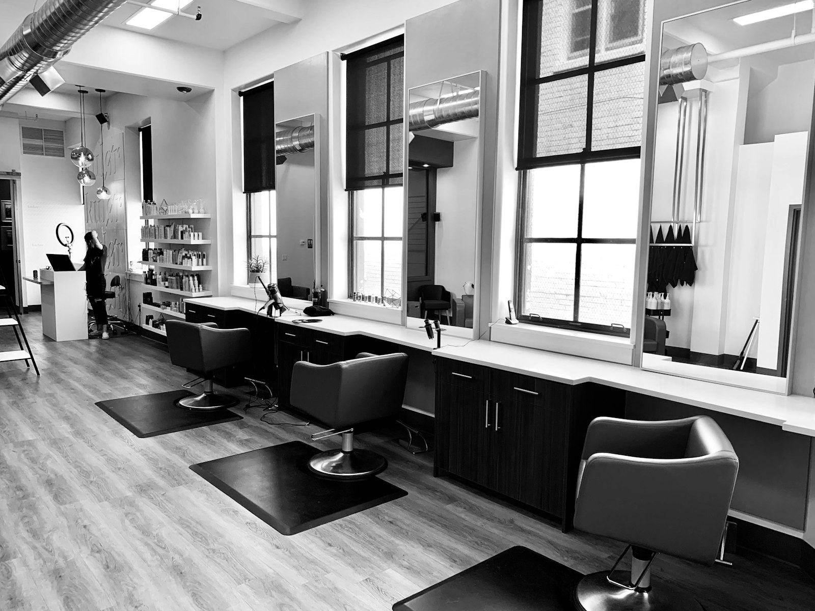 Fauteuils du salon de coiffure